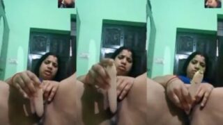 Viral porn of a South Indian lady masturbating with a radish