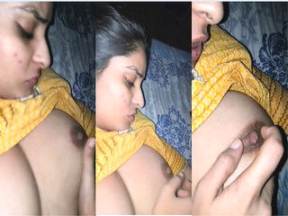 Cute Desi girl Boobs pressing By Lover