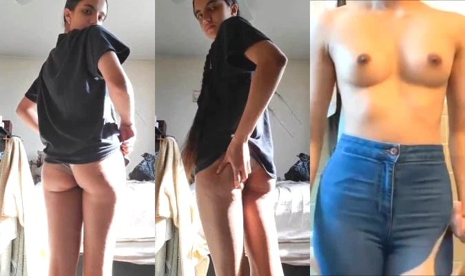 Horny Desi Slim Girl Shows Boobs