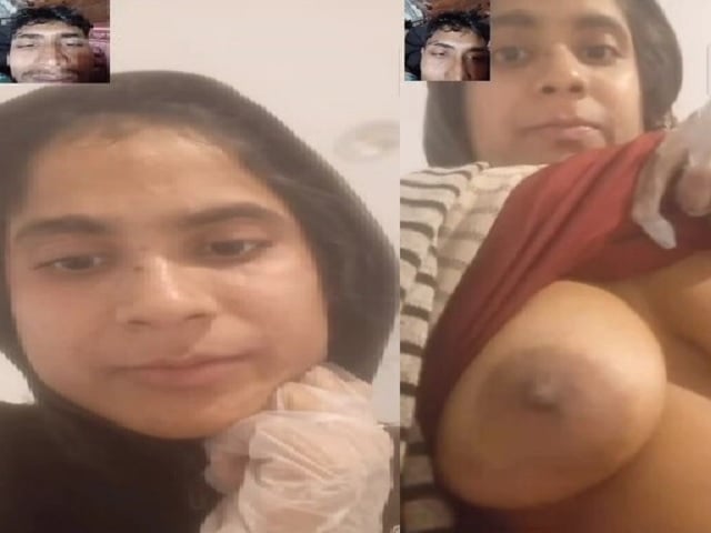 Naughty girlfriend cute boob show on video call